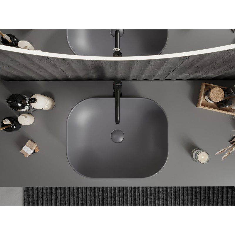 Mexen Rosa chiuvetă de blat 50 x 40 cm, gri închis mat - 21095071