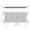 Mexen CC21 lapradiátor 500 x 1500 mm, alsó központi csatlakozás, 1661 W, antracit - W6C21-050-150-66