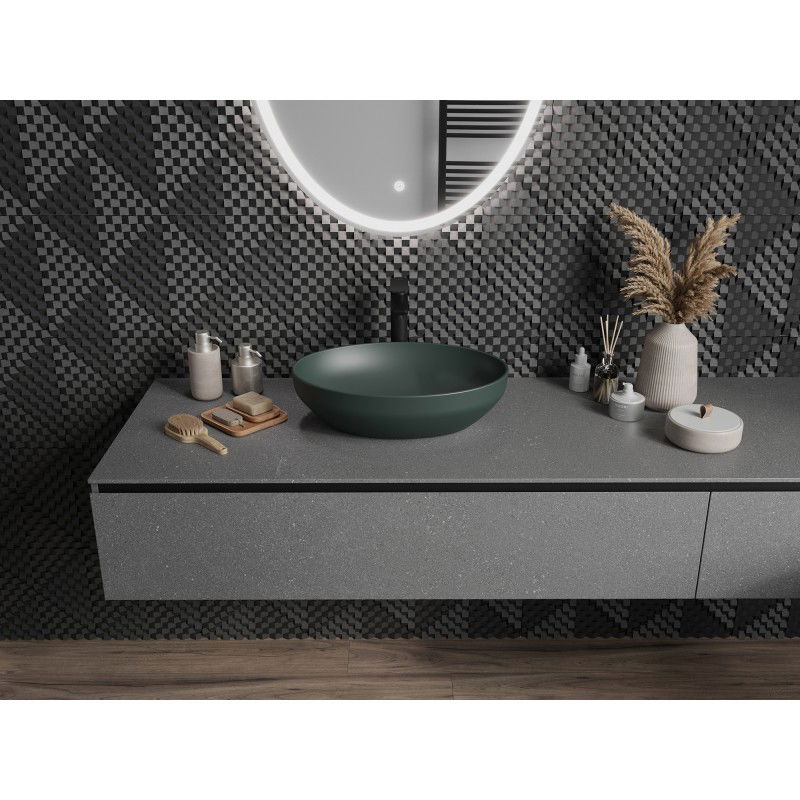 Mexen Cornelia pultba süllyeszthető mosdókagyló 50 x 37 cm, sötétzöld matt - 21885047