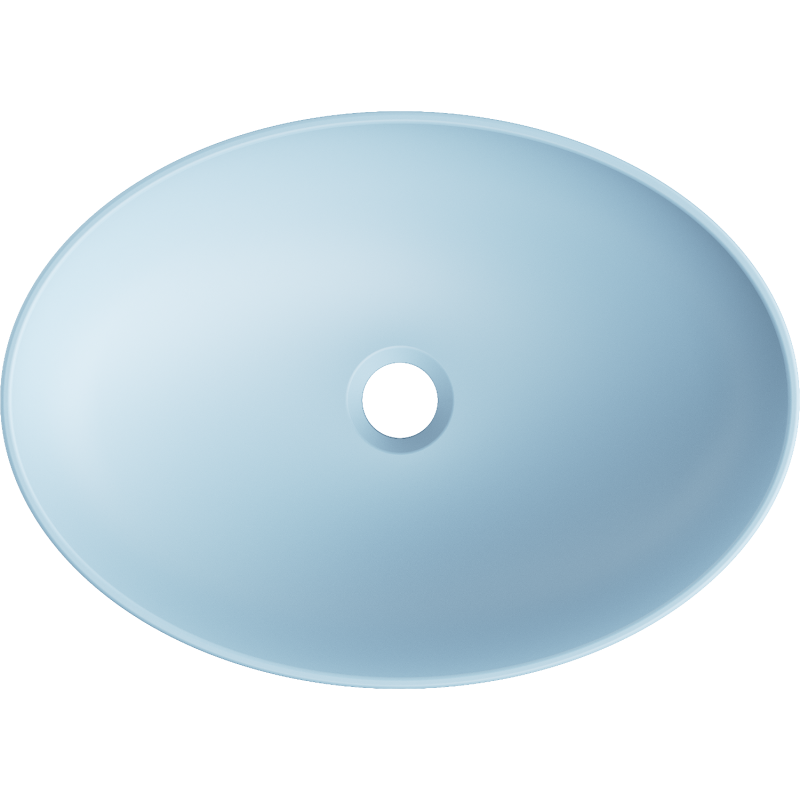 Mexen Cornelia mosdókagyló munkalapra szerelhető 50 x 37 cm, kék matt - 21885049