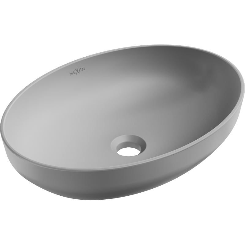 Mexen Cornelia chiuvetă deasupra blatului 50 x 37 cm, gri deschis mat - 21885061