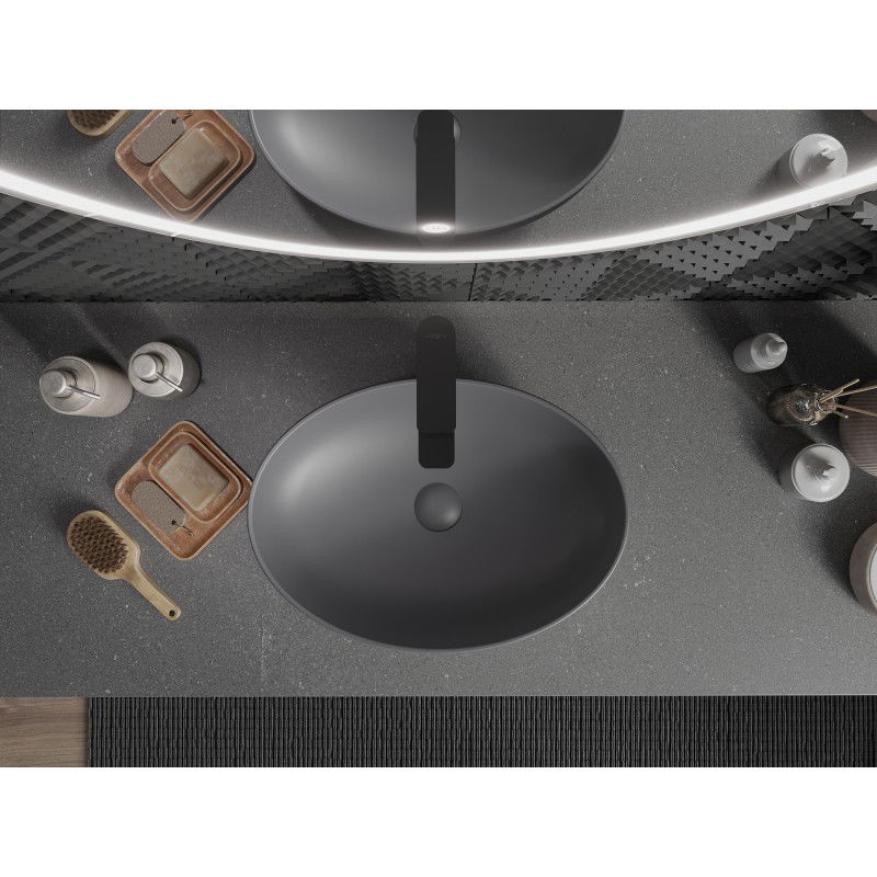 Mexen Cornelia chiuvetă de suprafață 50 x 37 cm, gri închis mat - 21885071