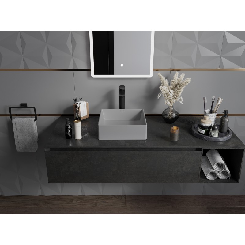Mexen Goya mosdókagyló pultra szerelhető 35 x 35 cm, világosszürke matt - 22183561