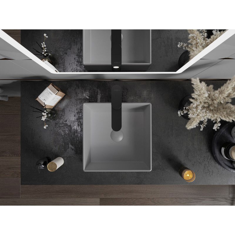 Mexen Goya munkalapba építhető mosdó 35 x 35 cm, világosszürke matt - 22183561