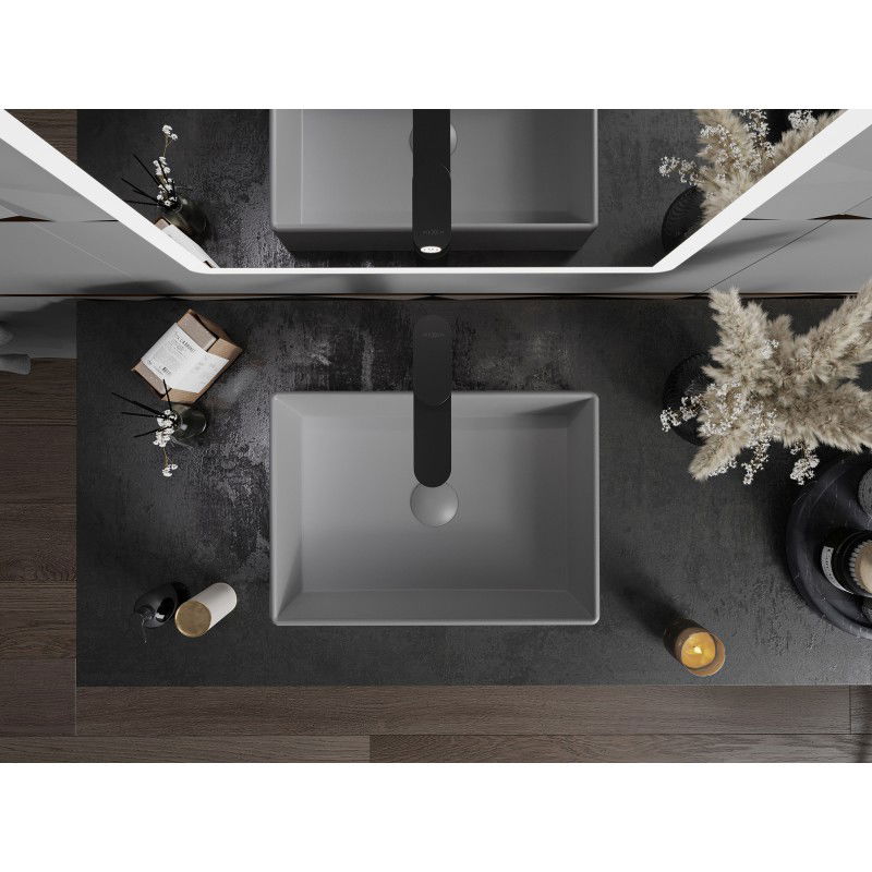 Mexen Goya munkalapba süllyesztett mosdókagyló 45 x 32 cm, világosszürke matt - 22184561