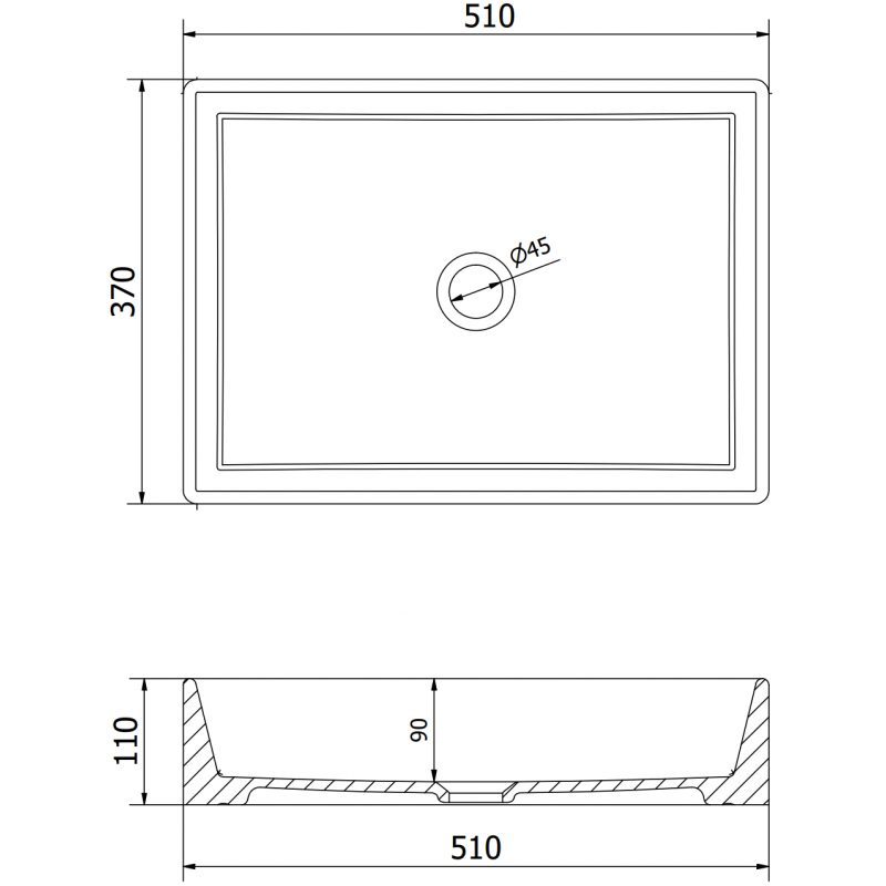 Mexen Goya pult feletti mosdókagyló 51 x 37 cm, világos szürke matt - 22185061