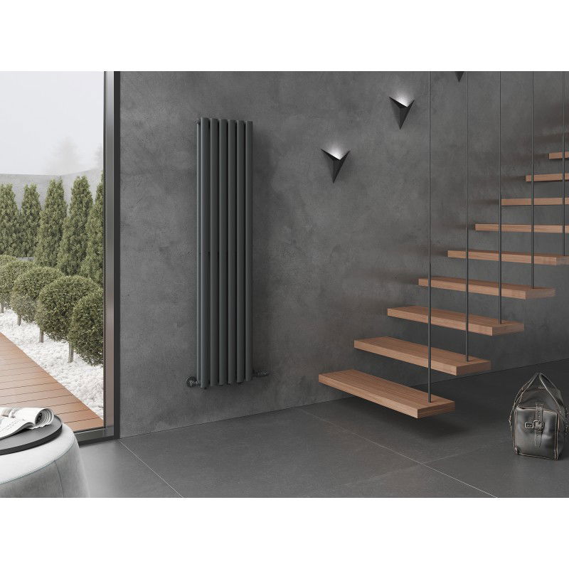 Mexen Dallas dekoratív radiátor 1600 x 360 mm, 1039 W, antracit - W214-1600-360-00-66