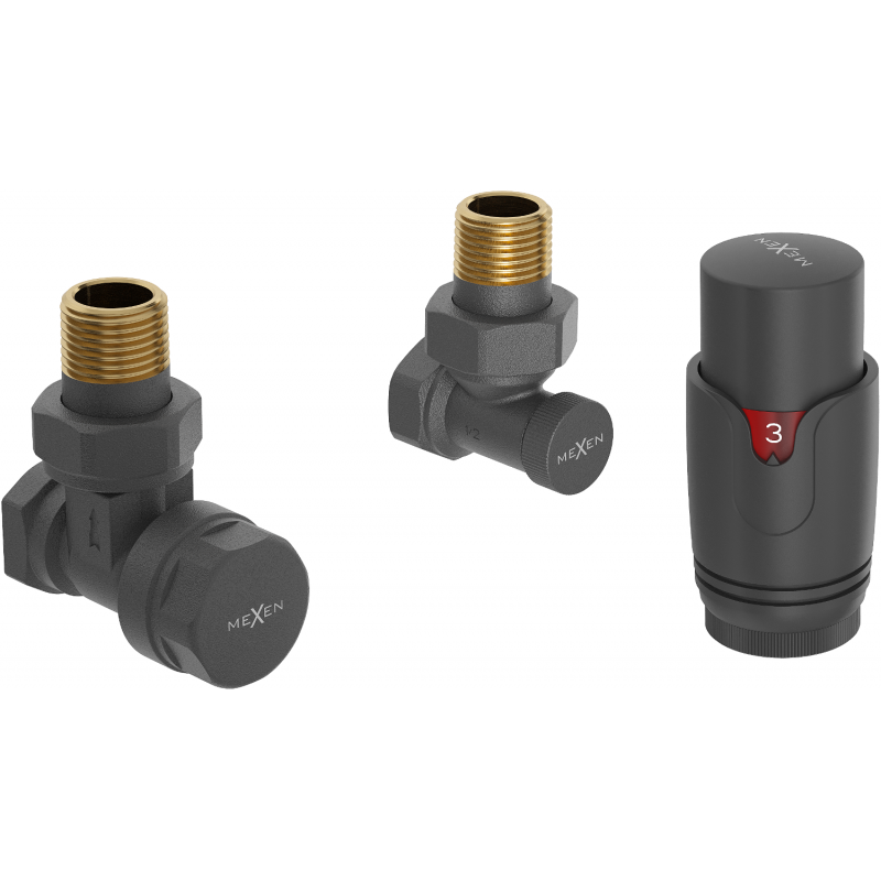 Mexen G00 set termostatic unghiular, antracit - W901-900-66