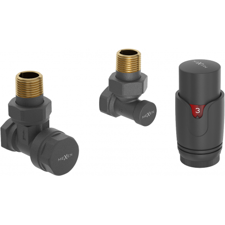 Mexen G00 set termostatic unghiular, antracit - W901-900-66