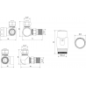 Mexen G00 tengelyes termosztát készlet, fekete - W903-900-70