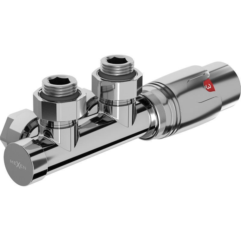 Mexen G00 set termostatic cu unghi, Duplex, DN50, crom - W907-900-01