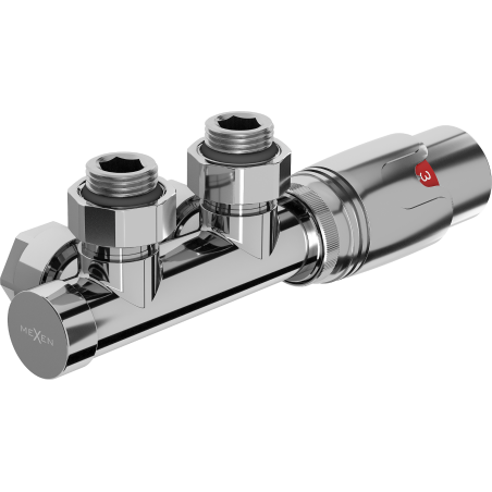 Mexen G00 set termostatic cu unghi, Duplex, DN50, crom - W907-900-01