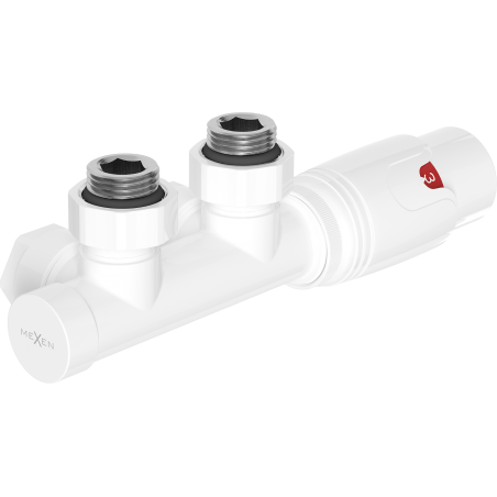 Mexen G00 termosztatikus szett, szögletes, Duplex, DN50, fehér - W907-900-20