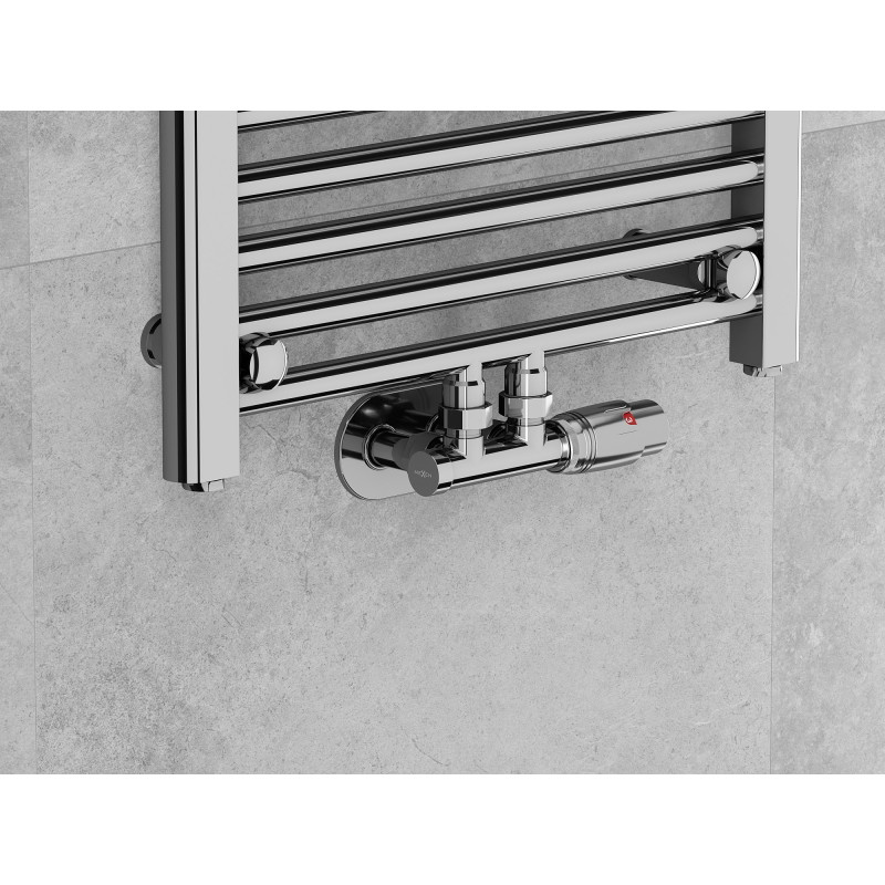 Mexen G00 set termostatic cu unghi, Duplex, DN50, crom - W907-900-01