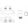 Mexen G00 set termostatic unghiular, Duplex, DN50, auriu - W907-900-50