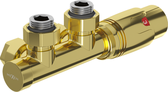 Mexen G00 termosztatikus szett sarokszelep, Duplex, DN50, arany - W907-900-50
