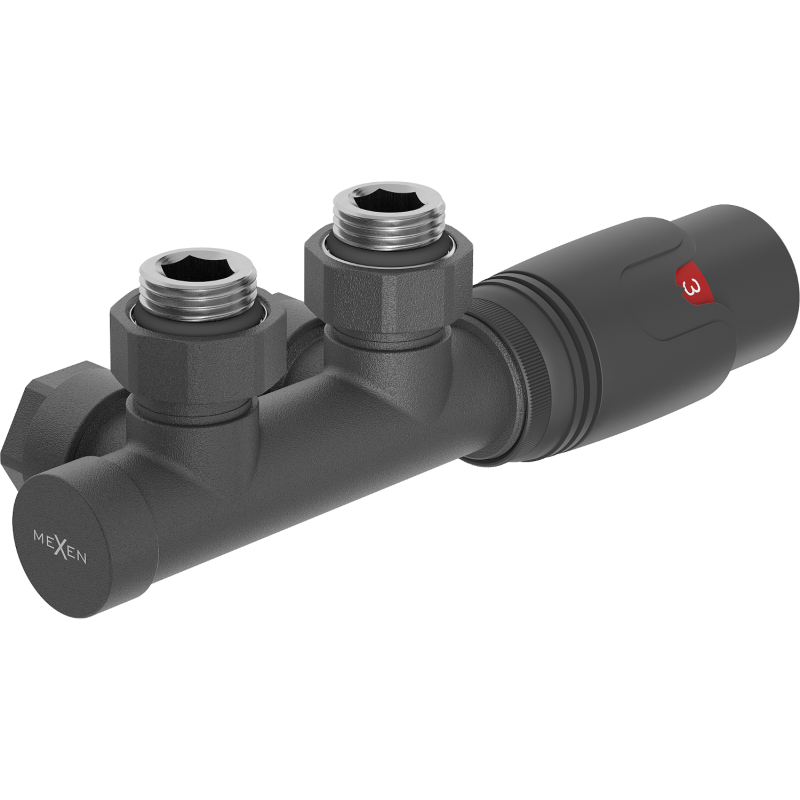 Mexen G00 set termostatic unghiular, Duplex, DN50, antracit - W907-900-66