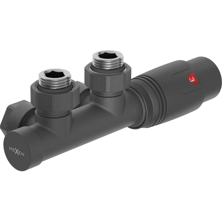 Mexen G00 set termostatic colțar, Duplex, DN50, antracit - W907-900-66