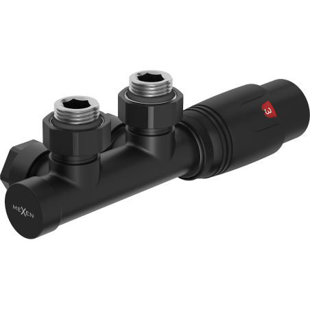 Mexen G00 set termostatic unghiular, Duplex, DN50, negru - W907-900-70