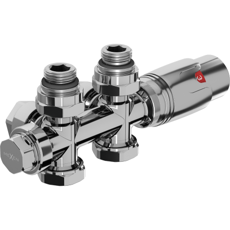 Mexen G00 termosztatikus szett szögletes/egyenes, Duplex, DN50, króm - W908-900-01