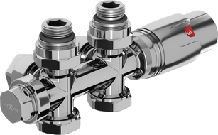 Mexen G00 set termostatic unghiular/drept, Duplex, DN50, crom - W908-900-01