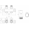 Mexen G00 sarok/egyenes termosztatikus készlet, Duplex, DN50, fehér - W908-900-20