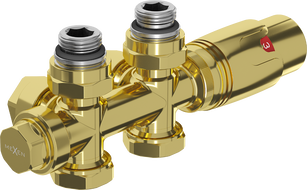 Mexen G00 szett termosztatikus sarok/egyenes, Duplex, DN50, arany - W908-900-50