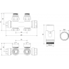 Mexen G00 set termostatic unghiular/drept, Duplex, DN50, negru - W908-900-70