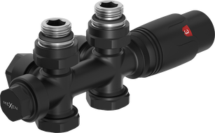 Mexen G00 set termostatic unghiular/drept, Duplex, DN50, negru - W908-900-70