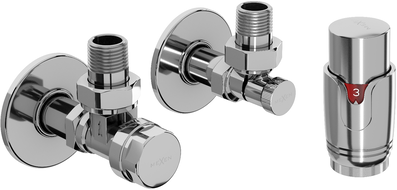 Mexen G00 set termostatic unghiular cu mască R, crom - W901-900-904-01