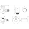 Mexen G00 termosztátos szett szögletes fedéllel R, arany - W901-900-904-50