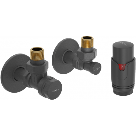 Mexen G00 set termostatic unghiular cu mască R, antracit - W901-900-904-66
