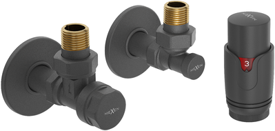 Mexen G00 set termostatic unghiular cu mască R, antracit - W901-900-904-66