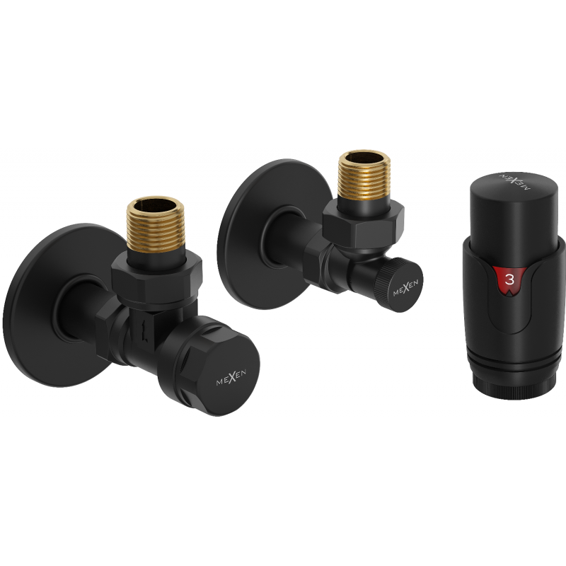 Mexen G00 set termostatic colțar cu mascare R, negru - W901-900-904-70