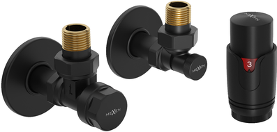 Mexen G00 termosztatikus szett sarok takaróval R, fekete - W901-900-904-70