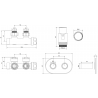 Mexen G00 set cu termostat colțar cu mască R, Duplex, DN50, alb - W907-900-905-20