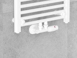 Mexen G00 set cu termostat colțar cu mască R, Duplex, DN50, alb - W907-900-905-20
