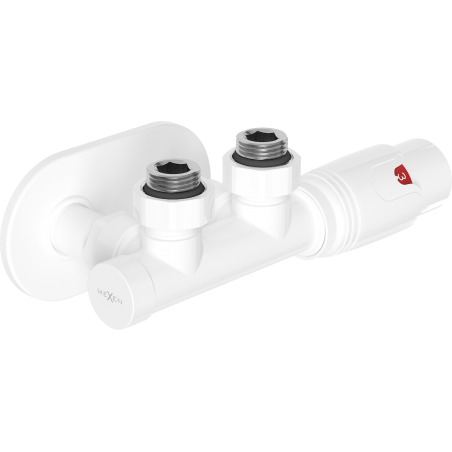Mexen G00 set termostatic unghiular cu mască R, Duplex, DN50, alb - W907-900-905-20