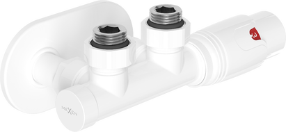 Mexen G00 set cu termostat colțar cu mască R, Duplex, DN50, alb - W907-900-905-20