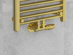 Mexen G00 set termostatic unghiular cu mască R, Duplex, DN50, auriu - W907-900-905-50