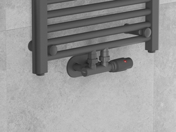 Mexen G00 termosztatikus szett sarokszeleppel és rozettával R, Duplex, DN50, antracit - W907-900-905-66