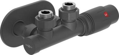 Mexen G00 termosztatikus szögletes készlet burkolattal R, Duplex, DN50, antracit - W907-900-905-66