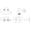 Mexen G00 termosztatikus sarok készlet borítással R, Duplex, DN50, fekete - W907-900-905-70