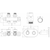 Mexen G00 termosztatikus szett szögletes/egyenes burkolattal R, Duplex, DN50, fehér - W908-900-905-20