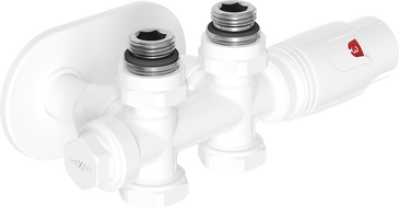 Mexen G00 set termostatic unghiular/drept cu mască R, Duplex, DN50, alb - W908-900-905-20