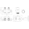 Mexen G00 set termostatic unghiular/drept cu masca R, Duplex, DN50, auriu - W908-900-905-50