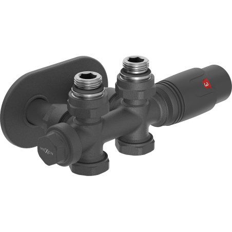 Mexen G00 set termostatic unghiular/linear cu mască R, Duplex, DN50, antracit - W908-900-905-66