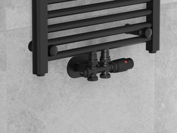 Mexen G00 set termostatic unghiular/drept cu mască R, Duplex, DN50, negru - W908-900-905-70