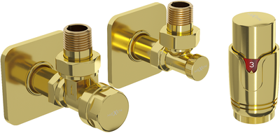 Mexen G00 termosztatikus sarok készlet takaróval S, arany - W901-900-909-50