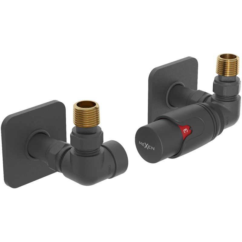 Mexen G00 termosztatikus készlet tengelyirányú burkolattal S, antracit - W903-900-909-66